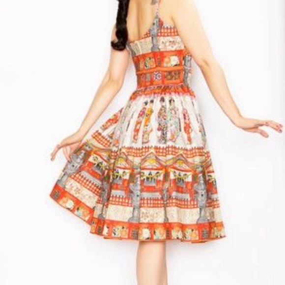 Bernie Dexter Geisha Retro Pin Up Dress Rare HTF Japanese Print Plus Size 2X - Picture 2 of 15
